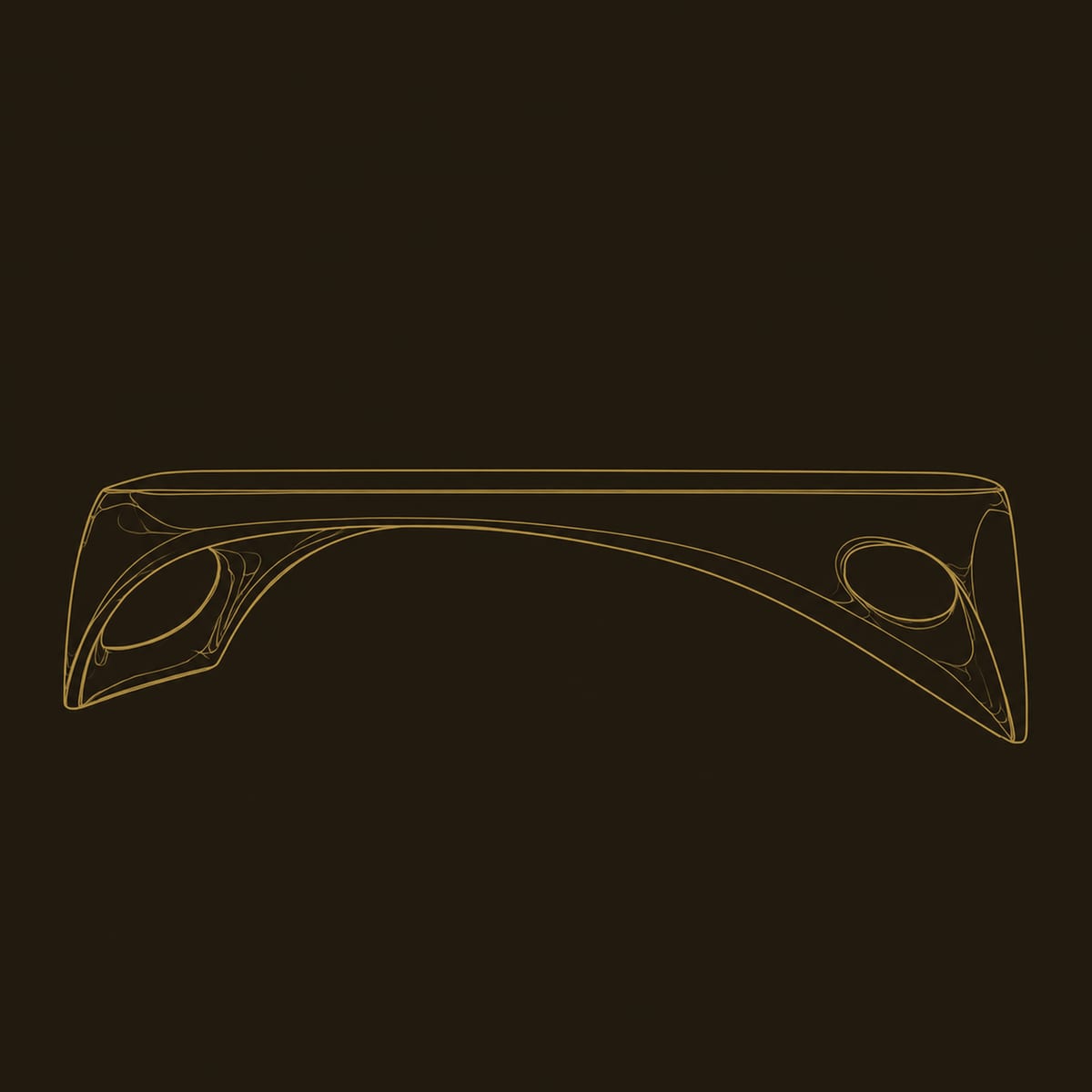 Arched Bridge Bench With Oval Cutout Feet dimension diagram