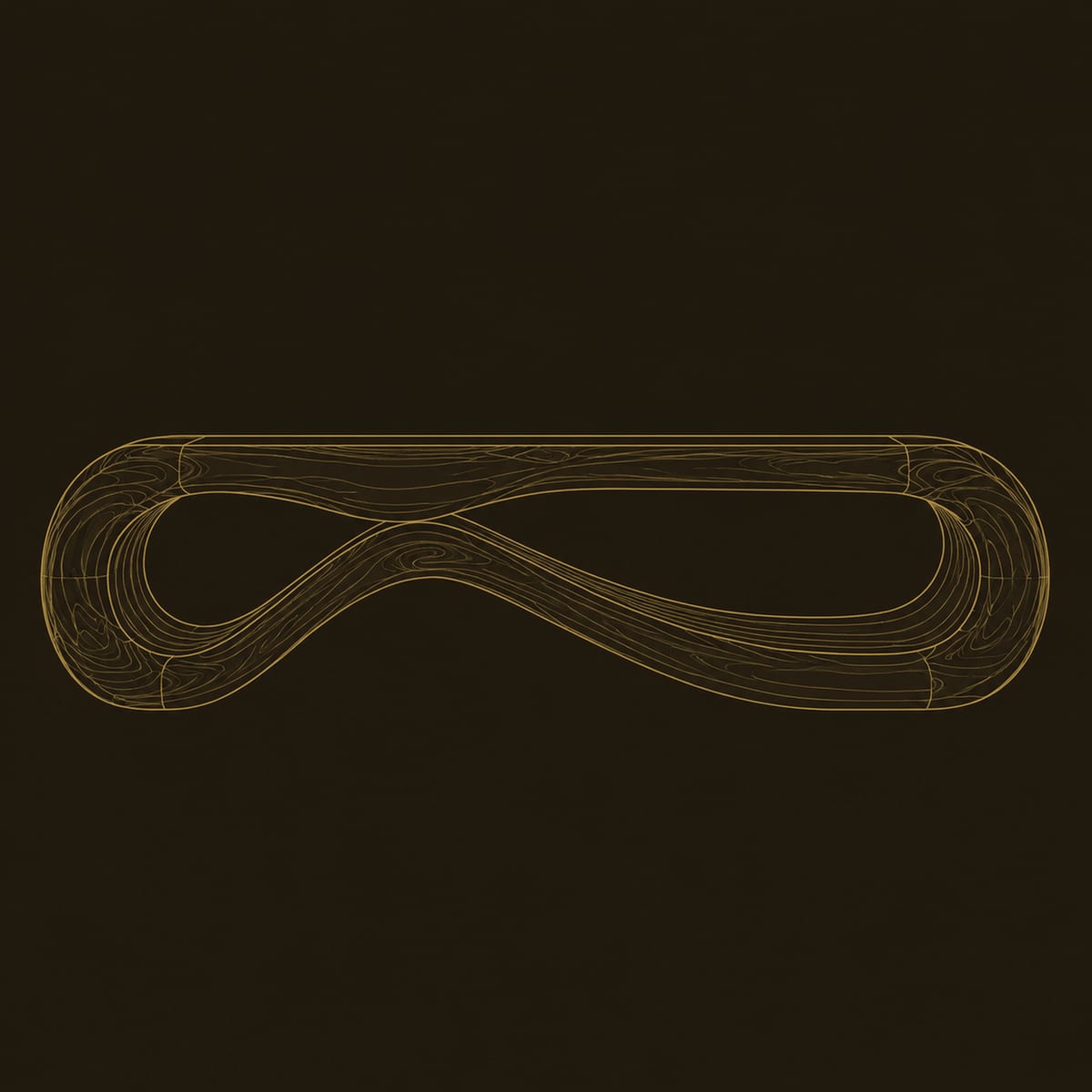 Bench With Figure Eight Loop Form And Smooth Wood Top dimension diagram