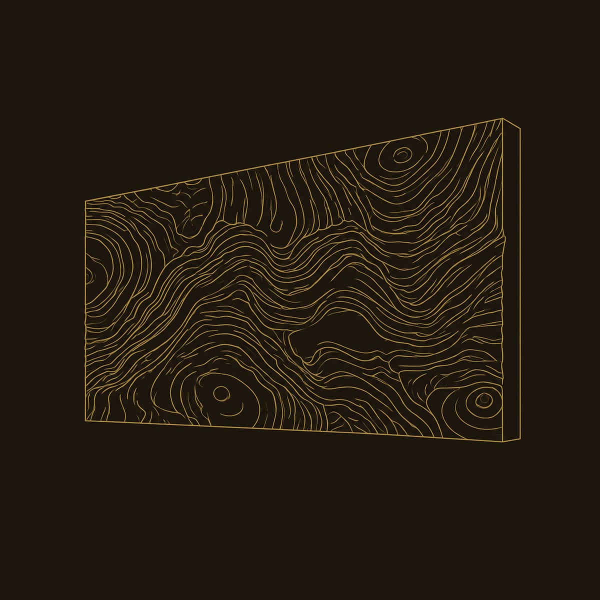 Carved Grain Contour Wall Art With Deep Flowing Ridges dimension diagram