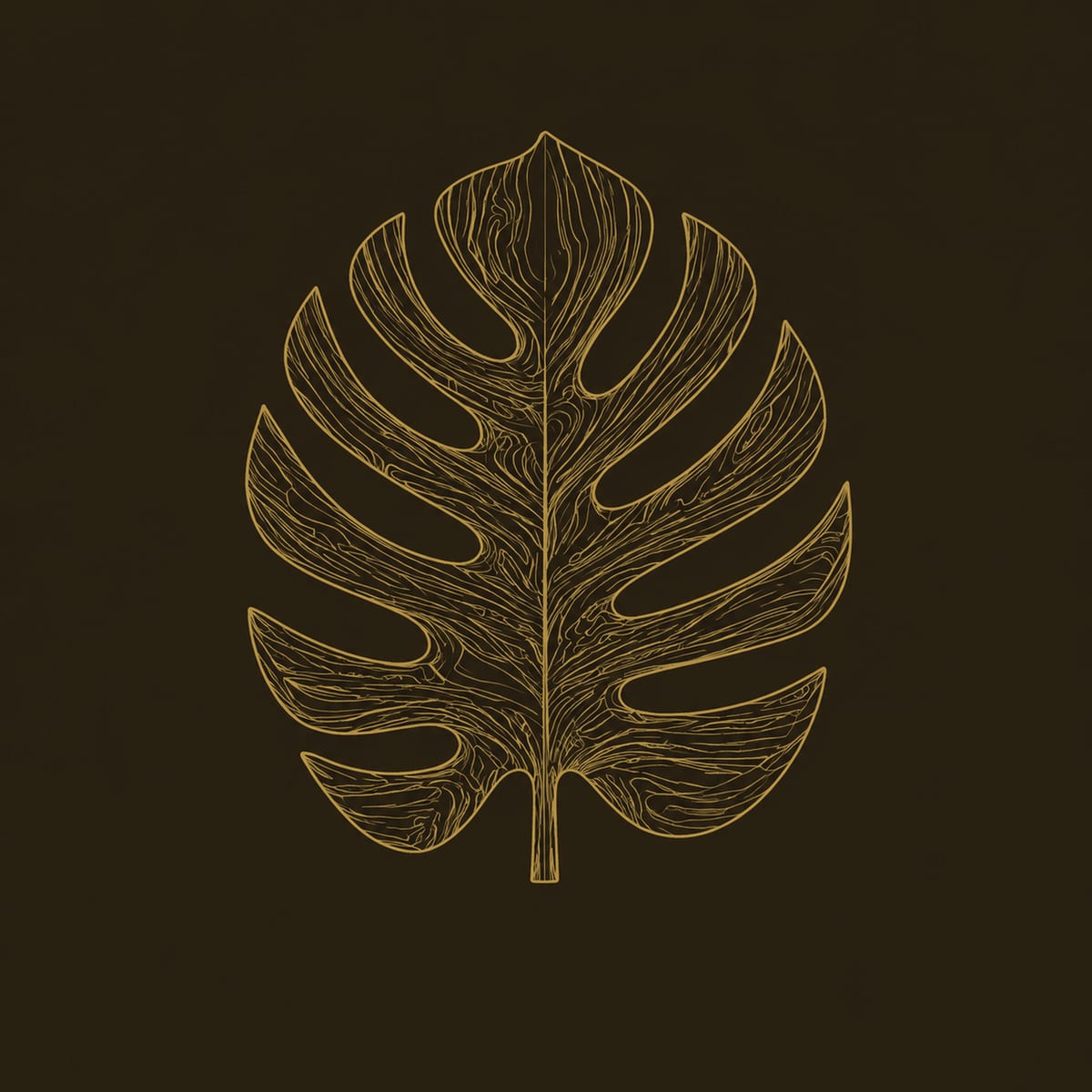 Carved Monstera Leaf Wall Art With Deep Split Lobes dimension diagram