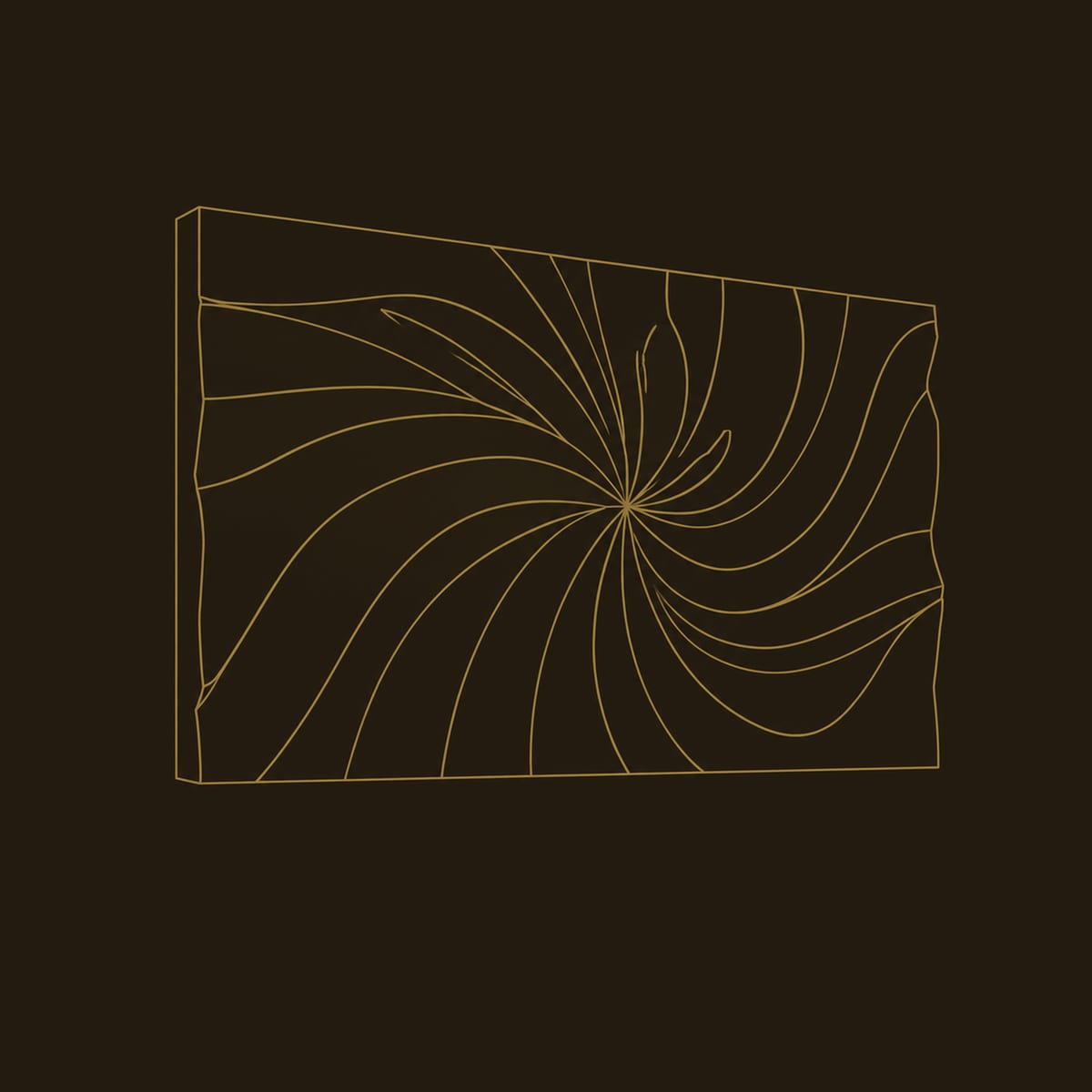 Carved Swirl Wall Art Panel With Deep Relief Ridges dimension diagram