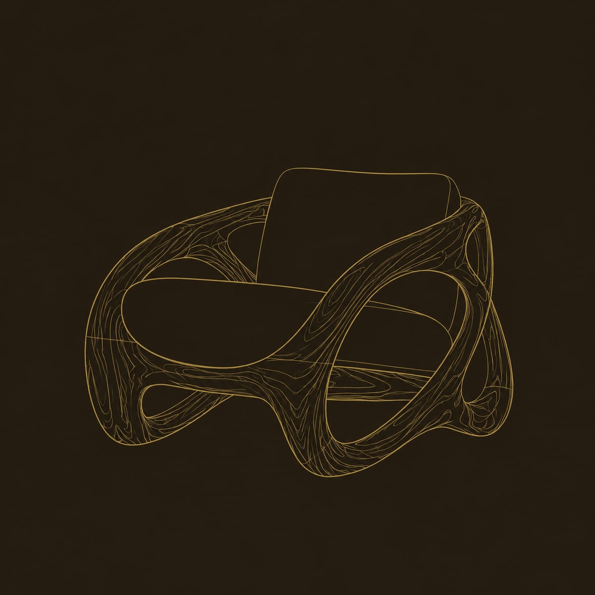 Chunky Looped Frame Chair With Oval Openings dimension diagram