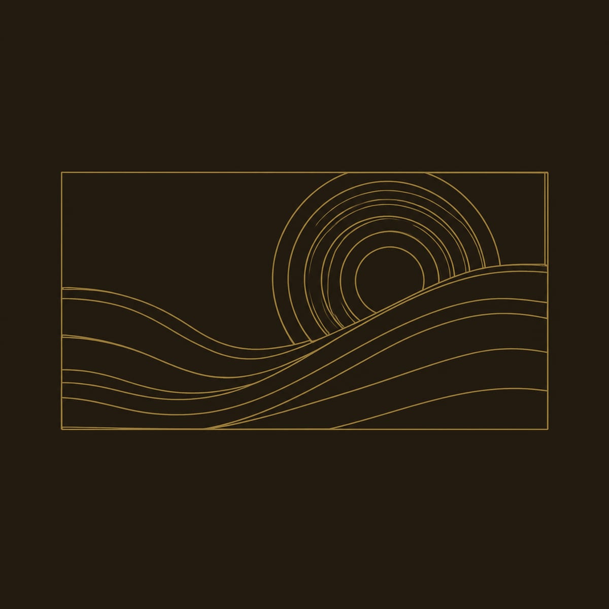 Concentric Ring Wall Art With Flowing Carved Wave Bands dimension diagram