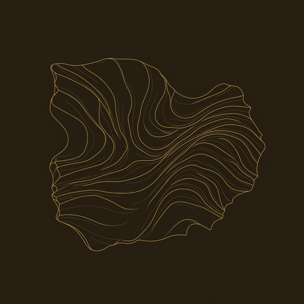 Contour Wall Sculpture, Free Form in Solid Hardwood dimension diagram