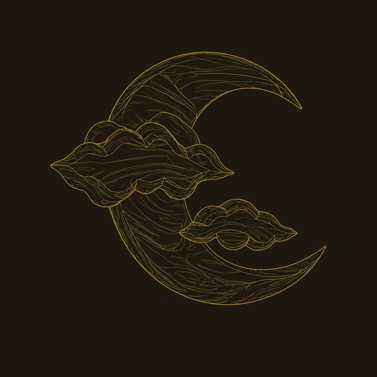 Crescent Moon And Cloud Carved Wall Art Sculpture dimension diagram