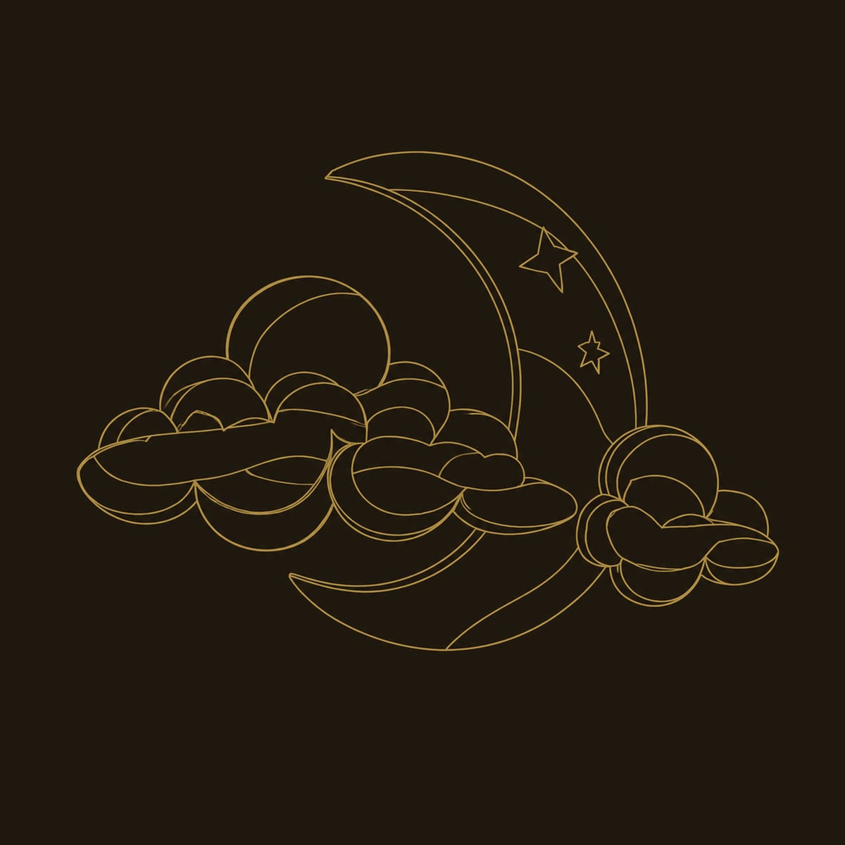 Crescent Moon And Cloud Wall Art With Carved Star Details dimension diagram