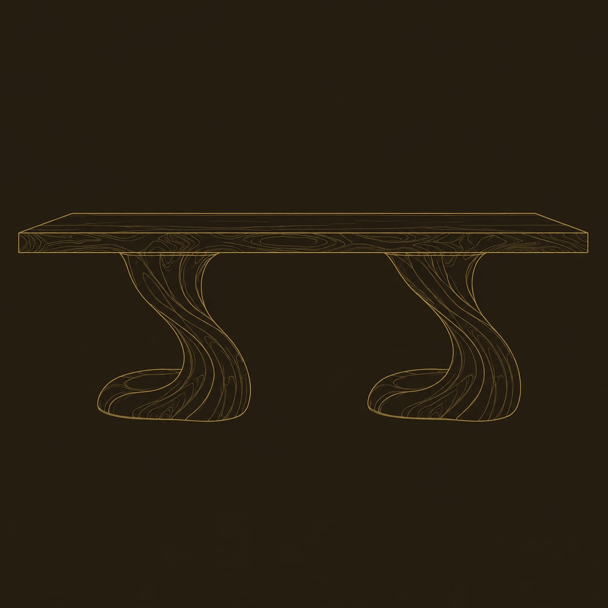 Dining Table With Twin S Shaped Sculpted Pedestal Legs dimension diagram