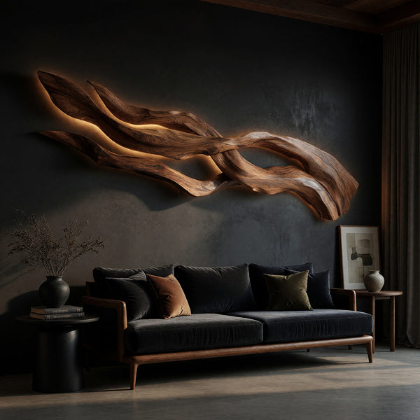 Driftline Wall Sculpture, Streaming Strands Shaped by Hand