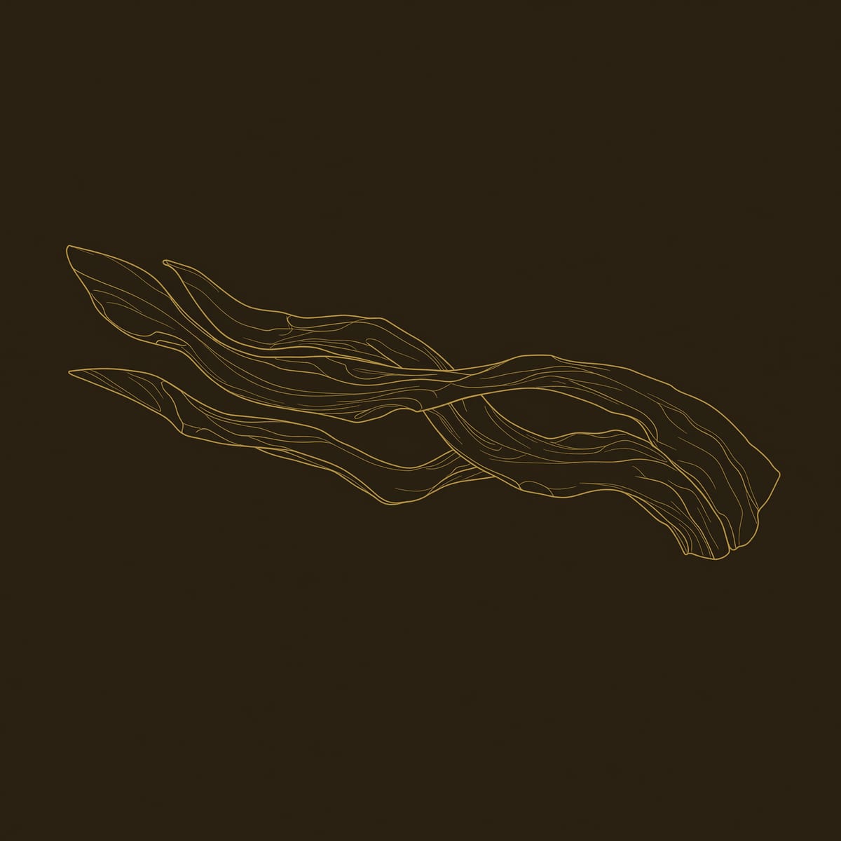 Driftline Wall Sculpture, Streaming Strands Shaped by Hand dimension diagram
