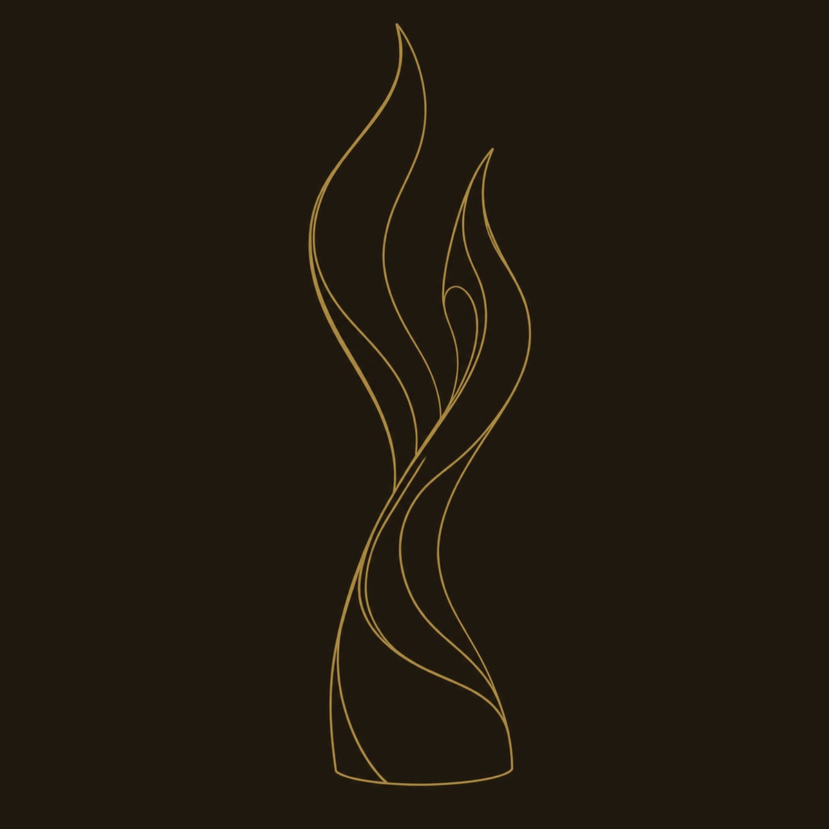 Flame Shaped Wood Sculpture With Two Tall Pointed Tips dimension diagram