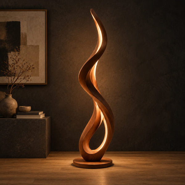 Flowing Ribbon Floor Lamp With Open Loop And Soft Inner Glow