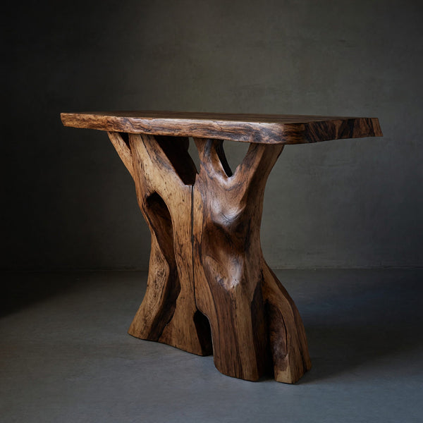 Solid Wood Teak Outdoor Table Solid Console Live Edge Design Entryway