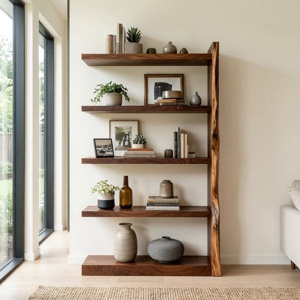 Solid Wood Standing Shelf Minimalist Home