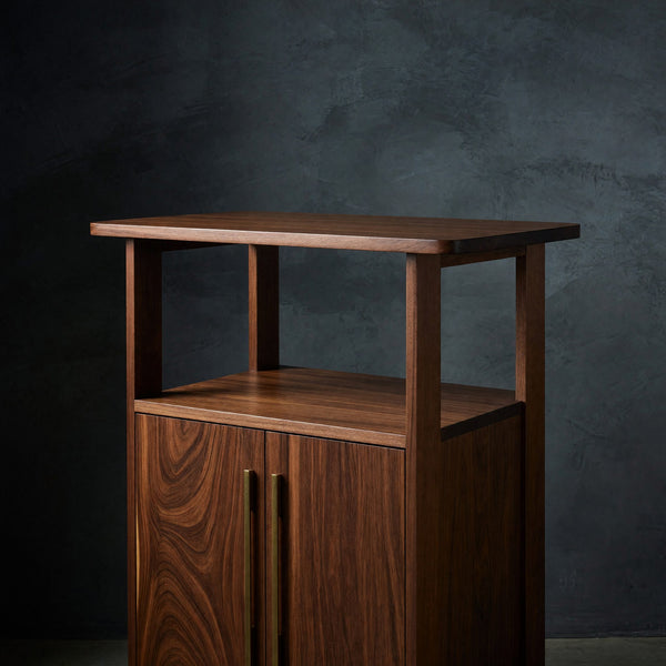 Solid Wood Bar Table Outdoor With Cabinet Patio Poolside