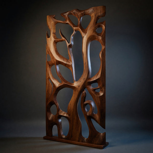 Solid Wood Room Divider Sculptural Living Dining Space