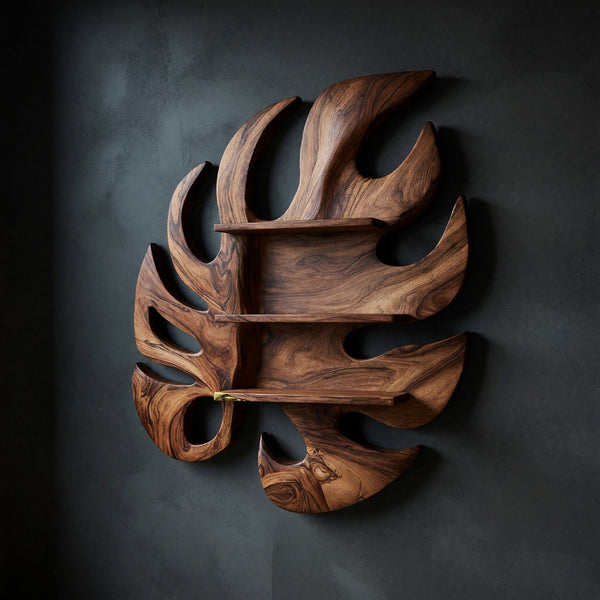 Solid Wood Corner Wall Bathroom Shelf Leaf Spa, II
