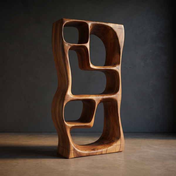 Modern Handcrafted Bookshelf Storage Organizer For Small Apartment
