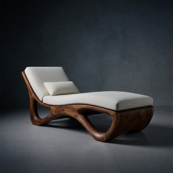 Solid Wood Day Bed Luxury Organic Modern Chaise Lounge High End