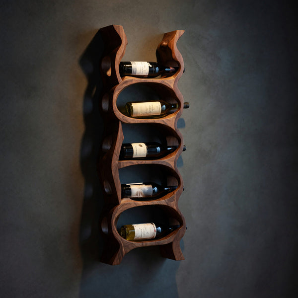 Solid Wood Wine Rack Natural Kitchen Wall Storage