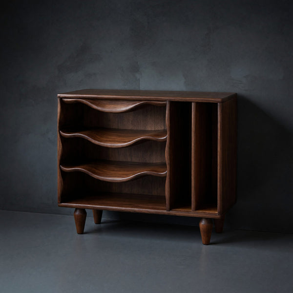 Solid Wood Record Player Stand Minimalist Audio Console Entertainment Interior Area