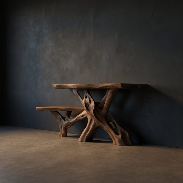 Classic Organic Wood Sofa Table For Living Room Styling