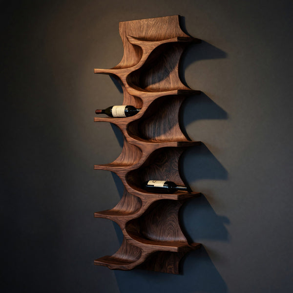 Solid Wood Wine Rack Rustic Natural Home Bar Wall Storage