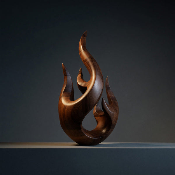 Solid Wood Sculpture Wall Art Rustic Abstract Decor Entryway Table
