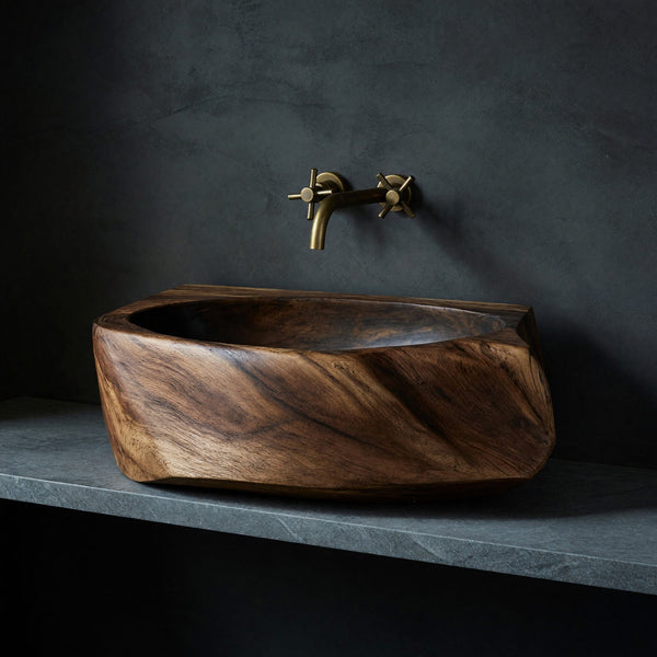 Solid Wood Sink Vanity Handcrafted Solid Natural Bathroom