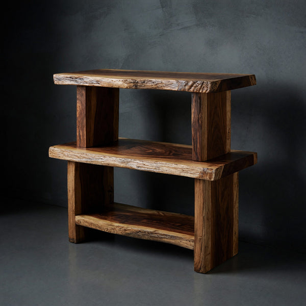 Solid Wood Standing Shelf Mid Century Bookshelf Living Room Storage Home
