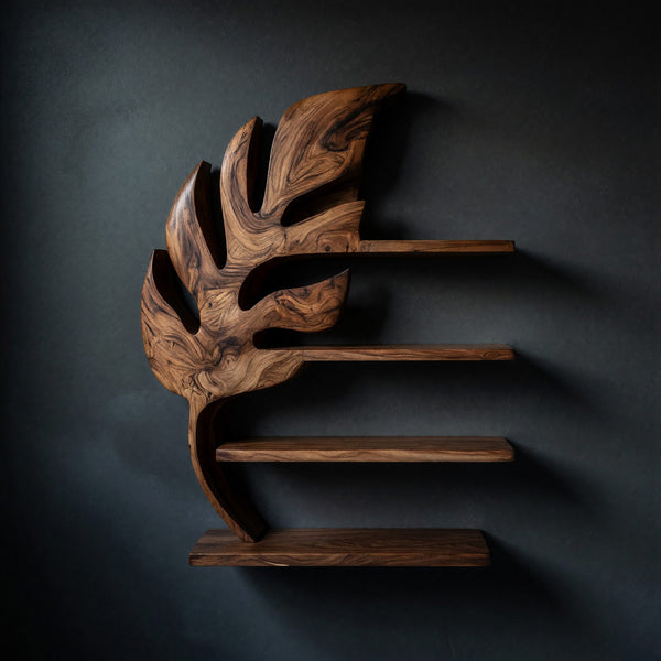 Solid Wood Corner Wall Bathroom Shelf Leaf