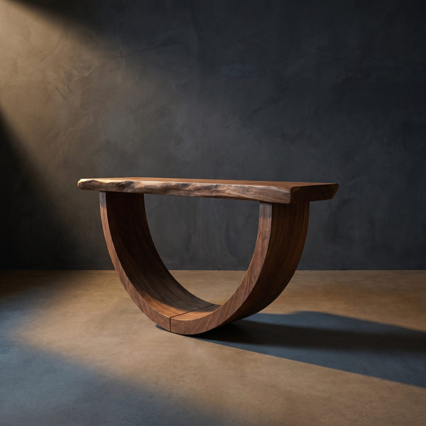 Artistic Wood Console Table For Gallery Interior