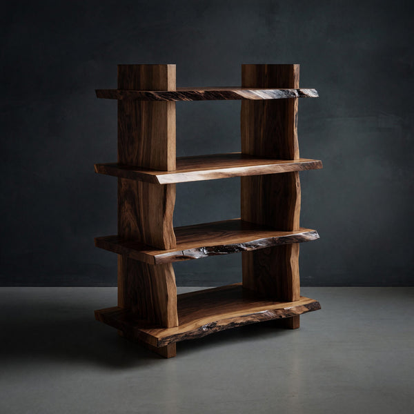 Solid Wood Standing Shelf Minimal Bookshelf Bedroom Storage Modern