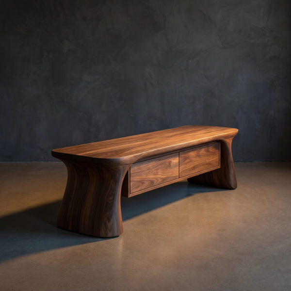 Minimalist Arched Base Bench For Foyer Interior Space