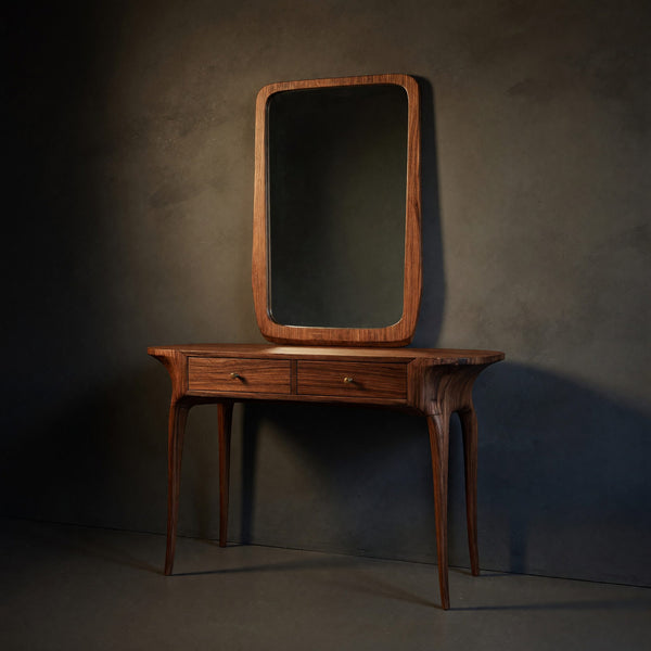 Solid Wood Dressing Table Elegant Handmade Vanity With Drawers Bedroom