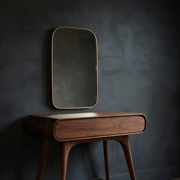 Solid Wood Dressing Table Mid Century Vanity With Drawers Bedroom