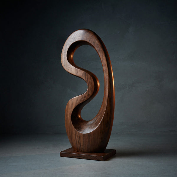 Solid Wood Sculpture Wall Art Rustic Solid Abstract Statue