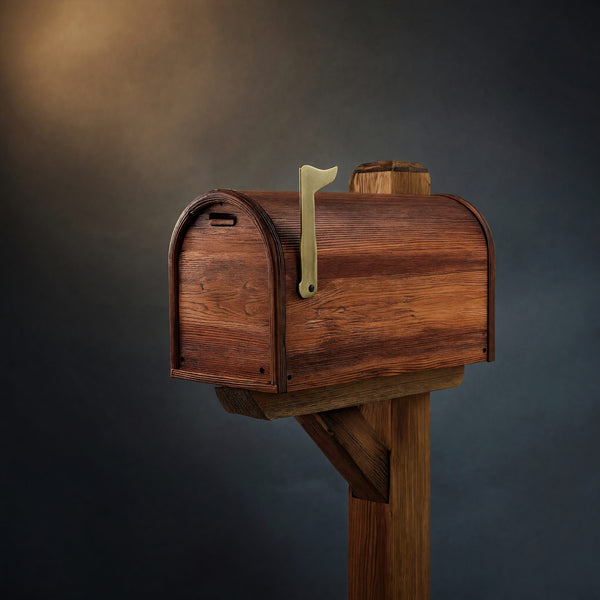 Solid Wood Mailbox Post Sculpture Outdoor Patio Rustic