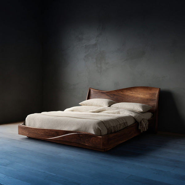 Solid Wood Bed Frame Handcrafted Bedroom Interiors