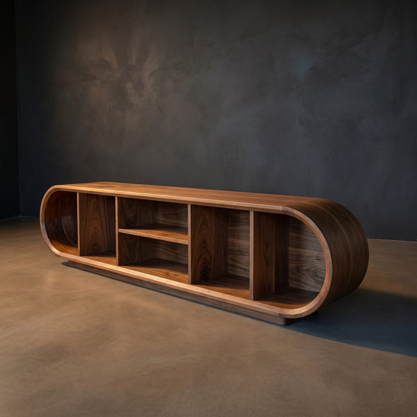 Contemporary Sculptural Tv Stand For Penthouse Living Room