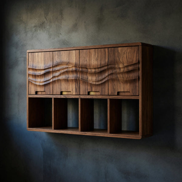 Solid Wood Bathroom Cabinet Sculptural Master