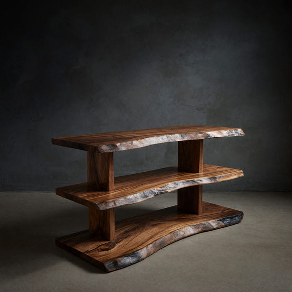 Solid Wood Standing Shelf Handcrafted Bookshelf Bedroom Storage