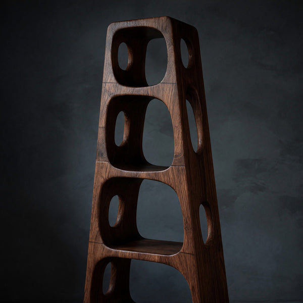 Solid Wood Standing Shelf Mid Century Living Room