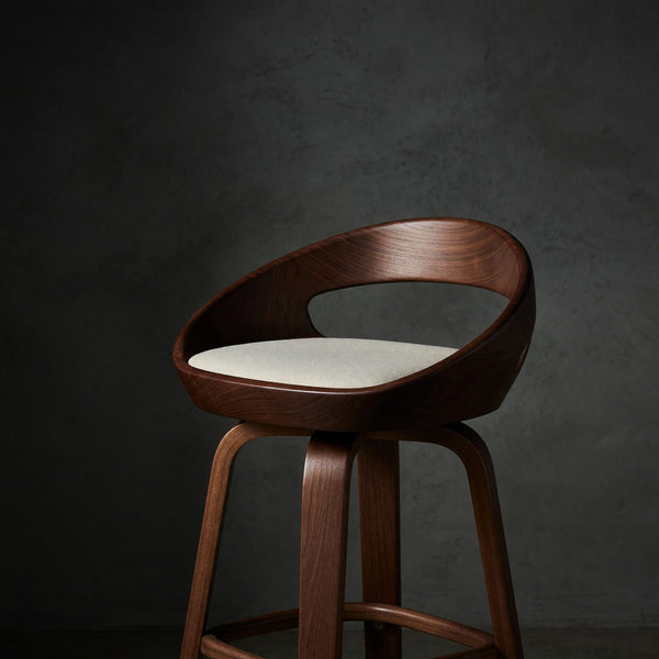 Solid Wood Bar Stool Curved Kitchen Island Counter Dining