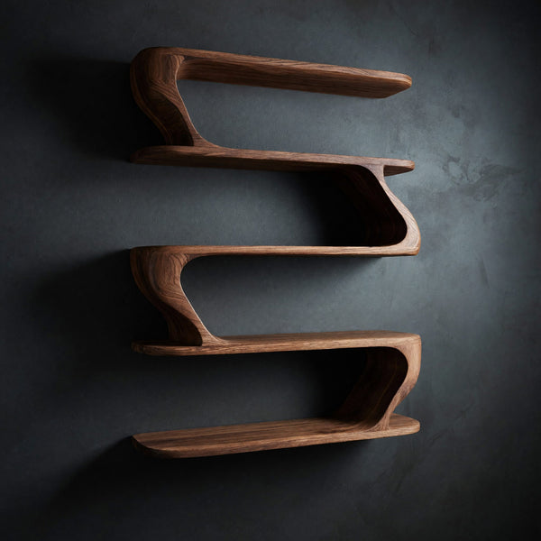 Solid Wood Corner Wall Bathroom Shelf, No. 17