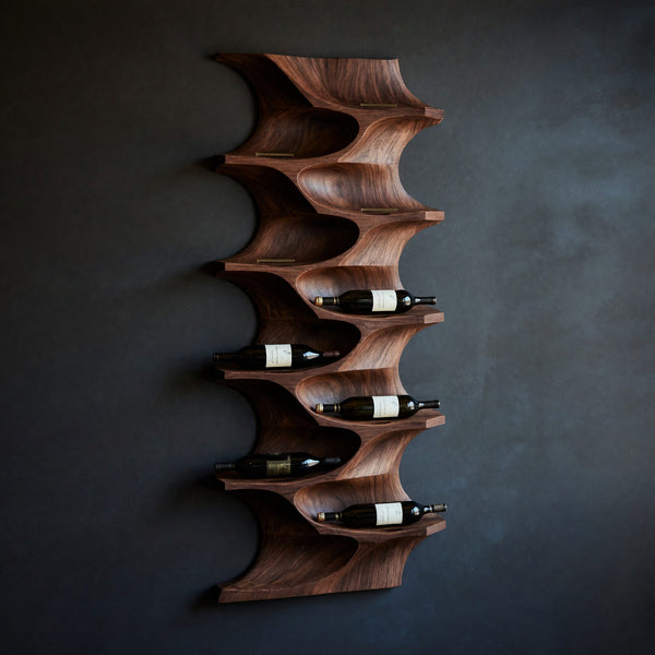 Solid Wood Wine Rack Natural Dining Room Wall Display