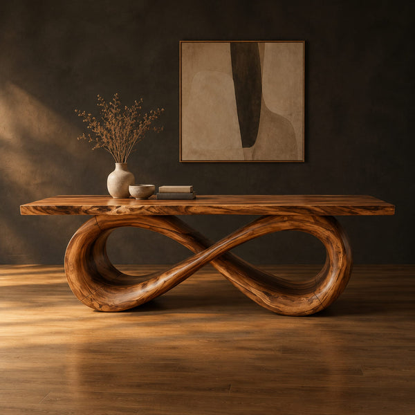 Infinity Loop Base Live Edge Dining Table