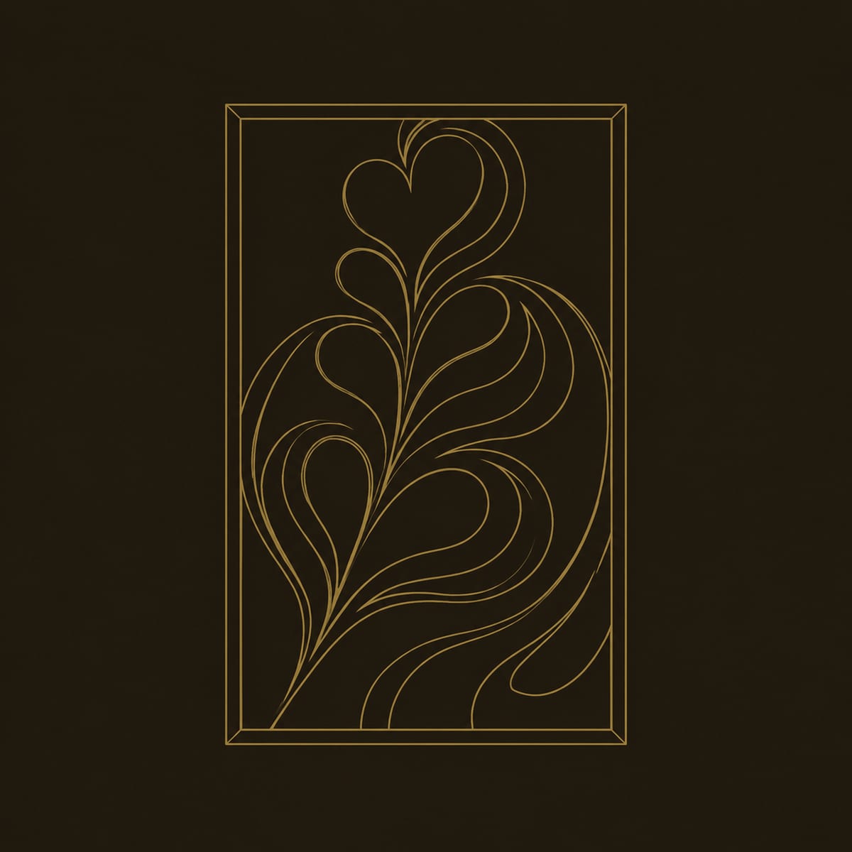 Layered Relief Wall Art With Heart Shaped Leaf Fronds dimension diagram