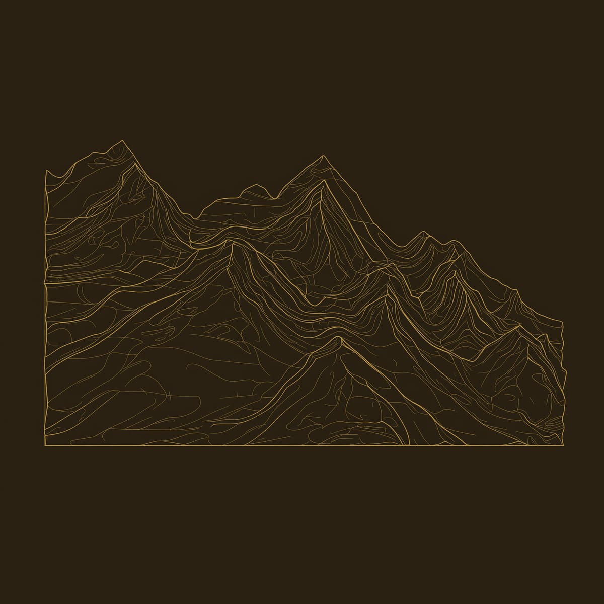 Layered Ridge Mountain Wall Art for a Living Room dimension diagram