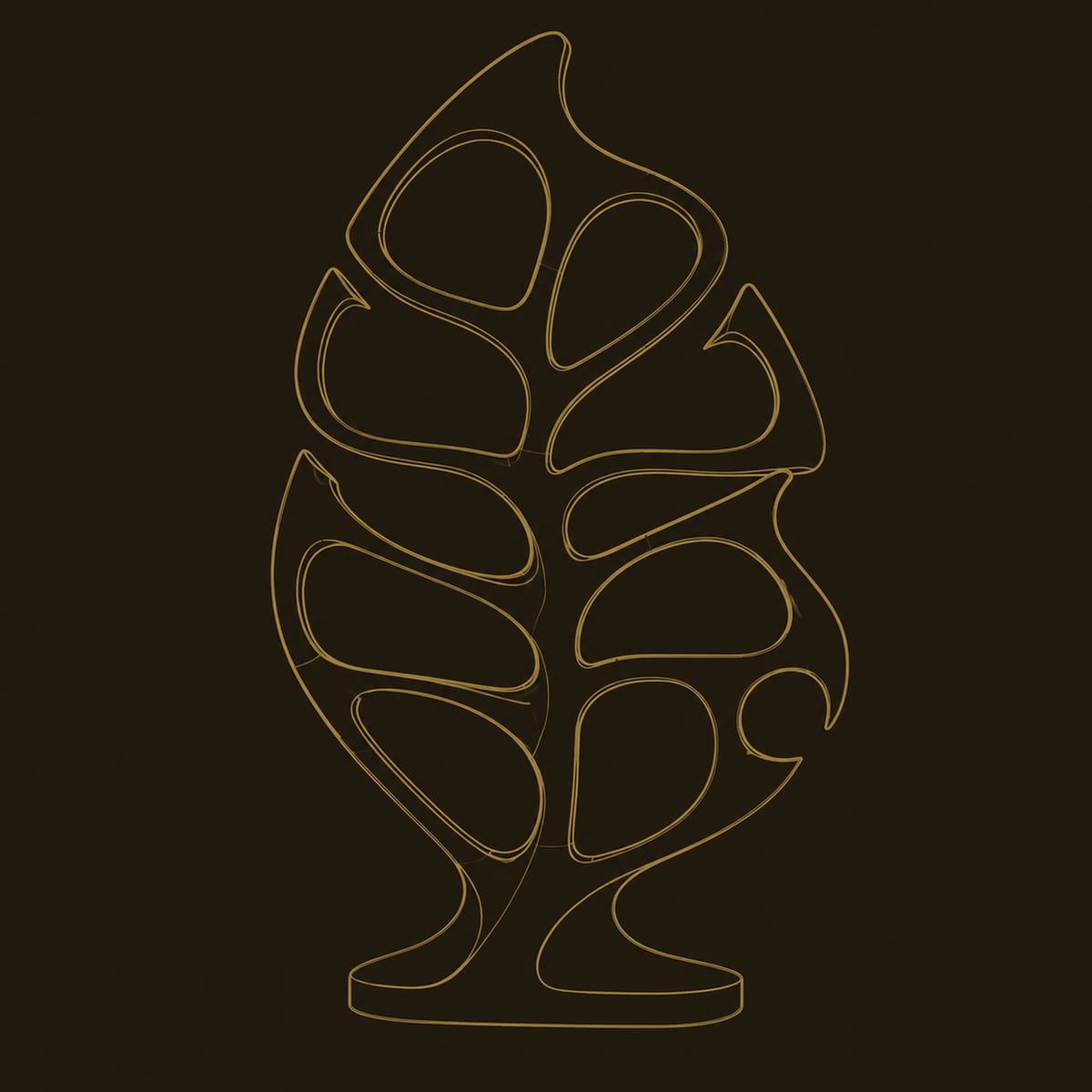 Leaf Shaped Vein Pattern Bookshelf On An Oval Base dimension diagram