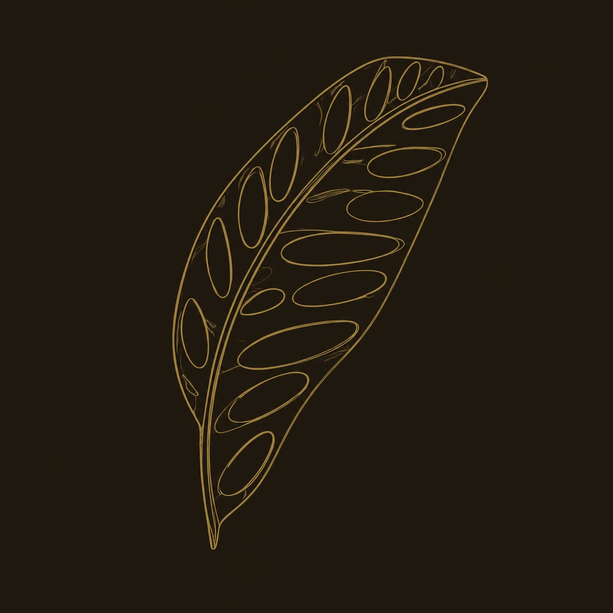 Leaf Shaped Wall Art With Open Oval Cutouts dimension diagram
